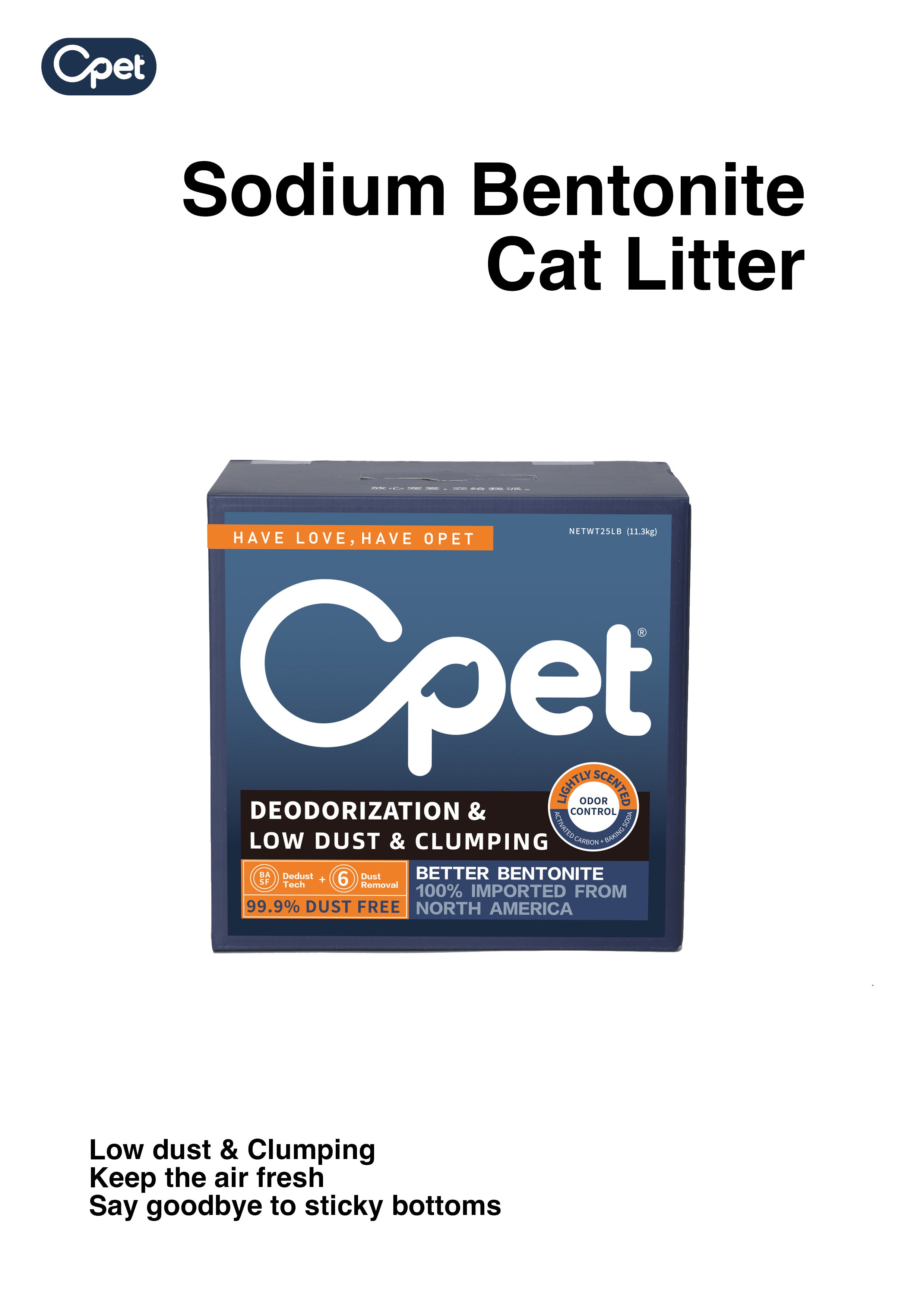 Sodium Bentonite Cat Litter with 2 packets in TRIAL CARTON 25lbs 12 OPET UK